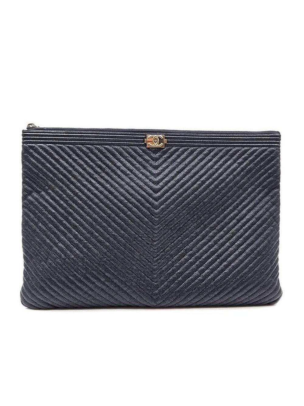 Fapis Chanel Caviar Boy Chevron Clutch #352407F68B